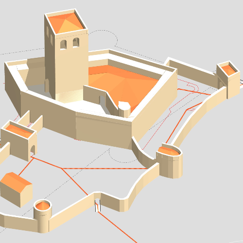 ipotesi di ricostruzione del castello medievale