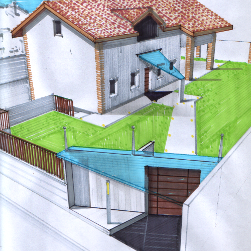 progettazione pensiline per casa di civile abitazione