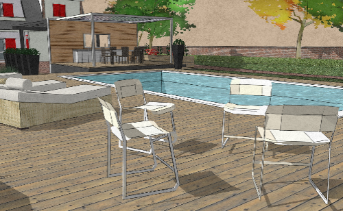 Progetto di giardino con piscina